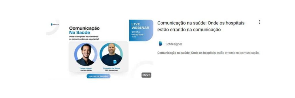 Webinar da Botdesigner falou sobre a comunicação na área da saúde.