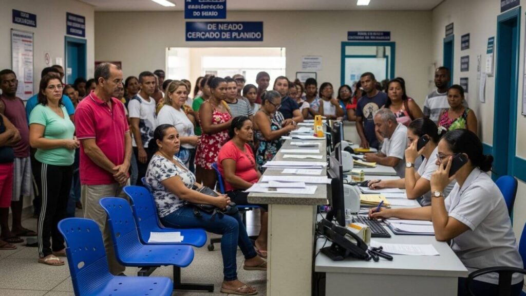 longa fila ocasionada por problema na comunicação hospitalar